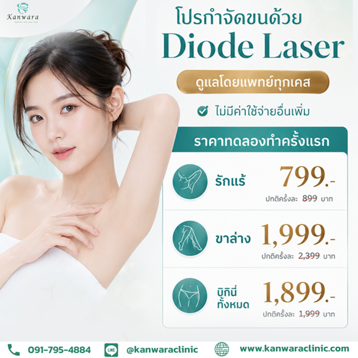 กำจัดขนบิกินี่ กำจัดขนจักแร้ กำจัดขนขาล่าง